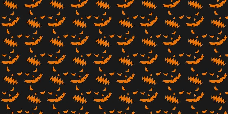 Spooky Halloween faces repeat pattern vectors backgrounds Stock Illustration