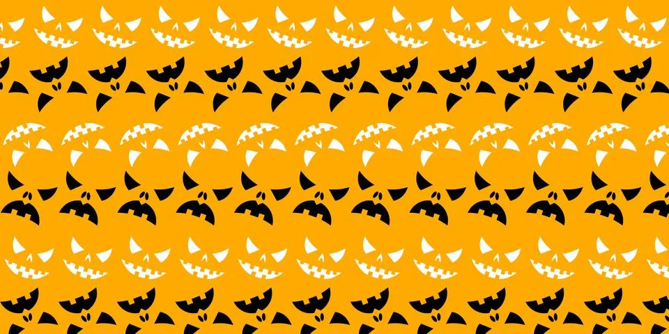 Spooky Halloween faces repeat pattern vectors backgrounds Stock Illustration