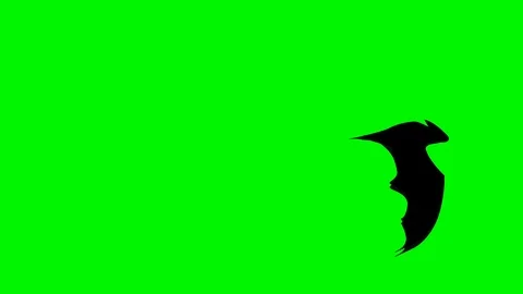 Spooky Halloween Flat style Bat flying across green background. Stock Footage 117176964