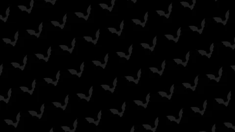 Spooky Halloween Flying Bats Pattern Seamless Dark Animated Background. Stock Footage 346517311