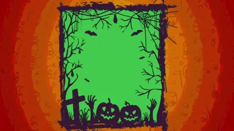 Spooky Halloween Frame Green Screen Video Overlay Stock Footage 344767107