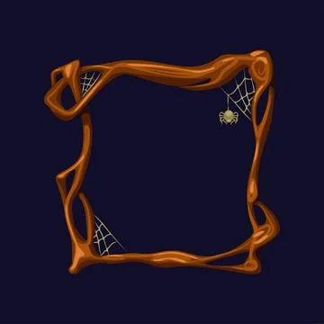 Spooky Halloween frame tree design isolated for print, decoration, element de 库存插图