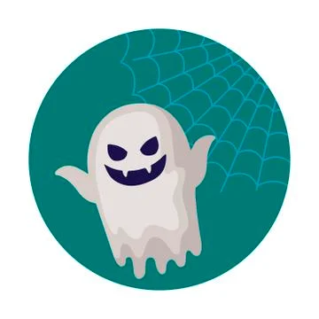 Spooky halloween ghost on white background Stockillustratie