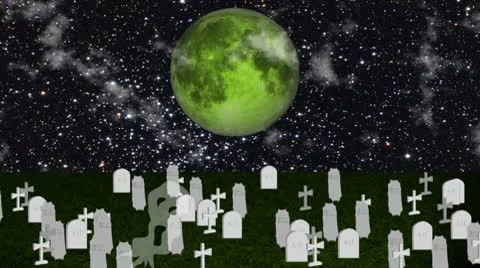 Spooky Halloween Graveyard Video stock 8850551
