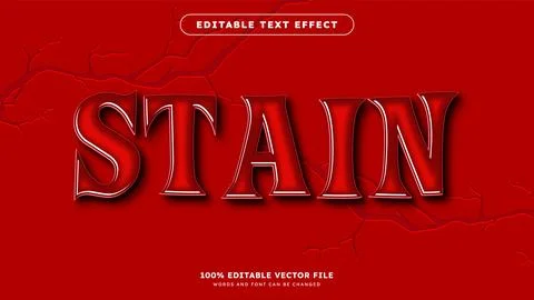 Spooky Halloween Horror Text Effect with Red blood Style Stock Illustration