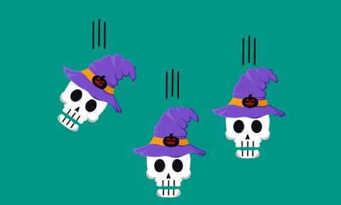 Spooky halloween human skull vector illustration Stock Illustration