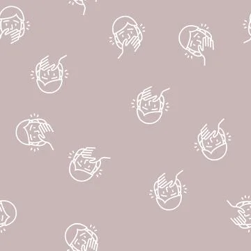 Spooky halloween line seamless pattern Illustrazione stock