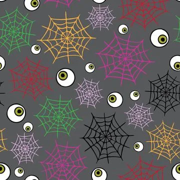 Spooky Halloween seamless pattern design Stock Illustration