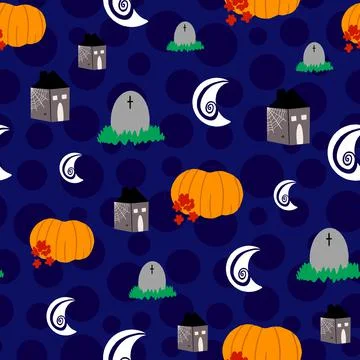 Spooky Halloween vector repeat pattern design background Stock Illustration