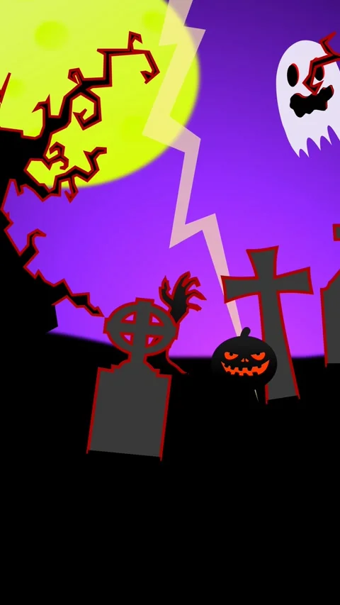 Spooky Halloween vertical animated background Stock Footage 346020678