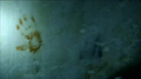 Spooky Handprints on the Wall  Video stock 53317544