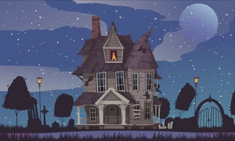 Spooky Haunted Horror House Animation After Effects素材