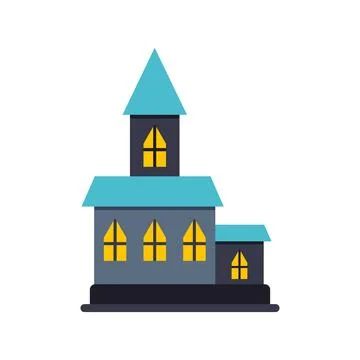 Spooky haunted house halloween vector illustration icon Ilustración de archivo