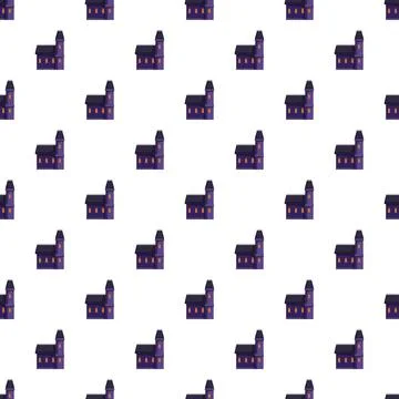 Spooky haunted house pattern for halloween design Stock Illustration
