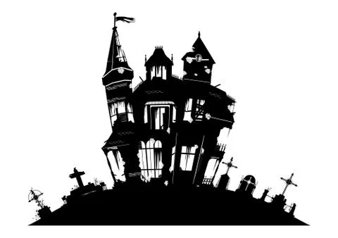 Spooky house. Stock Illustration