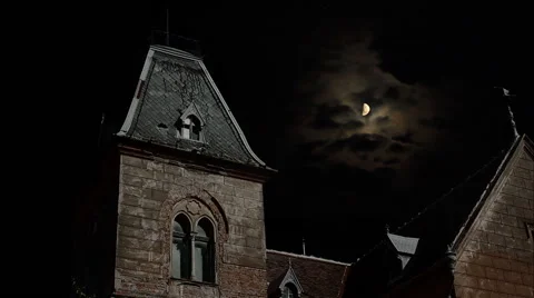 Spooky House at Night Stock-Footage 46127237