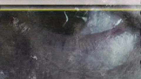 Spooky Human Eye Watching With Glitch Effect Stock Footage 308486846