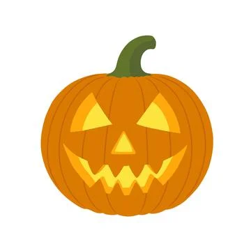 Spooky jack-o'-lantern pumpkin illustration isolated on white background Stock Illustration