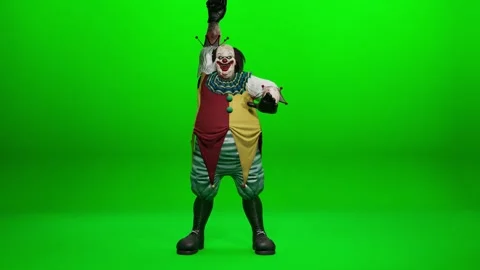 Spooky Jester Taunting Loop on Chroma Key Stock Footage 318208303