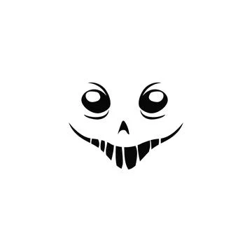 Spooky laughing face with big teeth Stock Illustration
