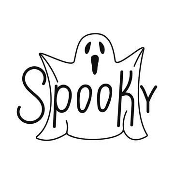 Spooky lettering with a ghost. Stock Illustration
