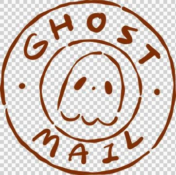 Spooky Mail Halloween Delivery, Ghost Mail Stamp Hand Drawn Illustration Stock Illustration