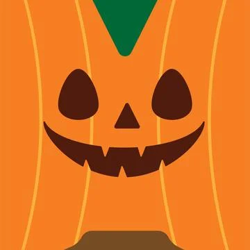 Spooky Monster Pumpkin Halloween Vector Art Stock Illustration