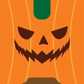 Spooky Monster Pumpkin Halloween Vector Art Stock Illustration