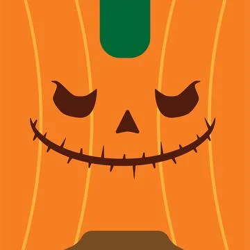 Spooky Monster Pumpkin Halloween Vector Art Stock Illustration