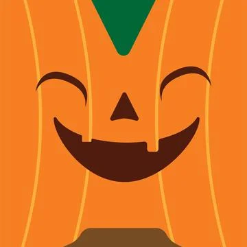 Spooky Monster Pumpkin Halloween Vector Art Stock Illustration