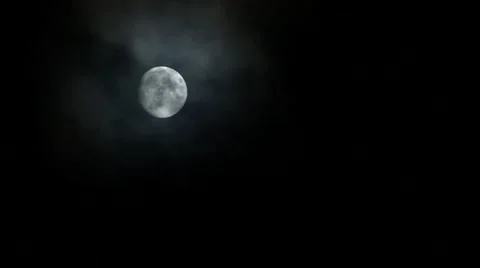 Spooky moon with clouds Stock Footage 40952009