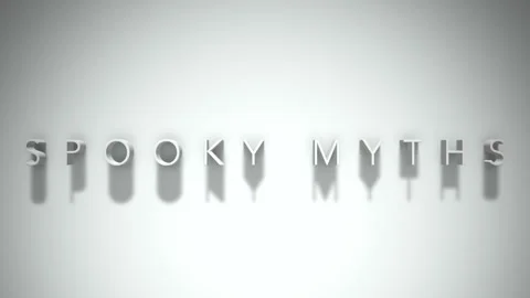 Spooky myths 3D title animation white text on a white background Stock Footage 299425909