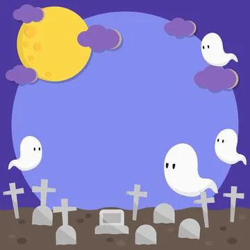 Spooky nightlife frame square Stock Illustration