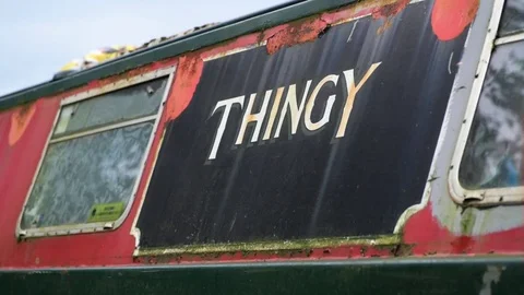 Spooky Old Narrowboat Stock Footage 81447671