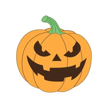 Spooky orange jack-o'-lantern pumpkin. 스톡 일러스트