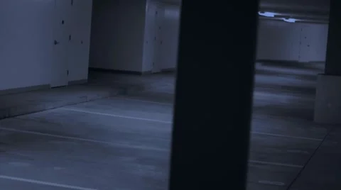 Spooky Parking Garage Stock Footage 8357470