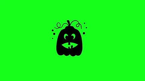 Spooky Pumpkin Face Animation on Green Screen Chroma Key Background in 4K Vidéo 340425553