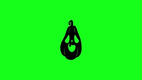 Spooky Pumpkin Face Animation on Green Screen Chroma Key Background in 4K Vídeos de archivo 340425649