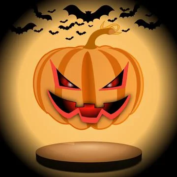 Spooky pumpkin fruit background. Stock Illustration