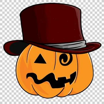 Spooky pumpkin fruit icon. Stock Illustration