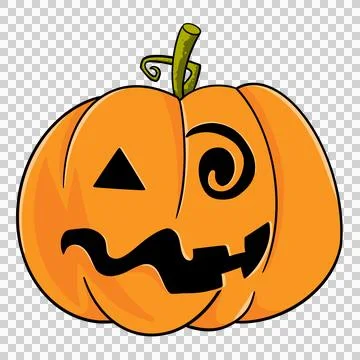 Spooky pumpkin fruit icon. Stock Illustration