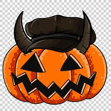 Spooky pumpkin fruit icon. Stock Illustration