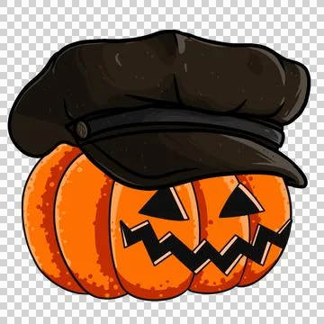 Spooky pumpkin fruit icon. Stock Illustration