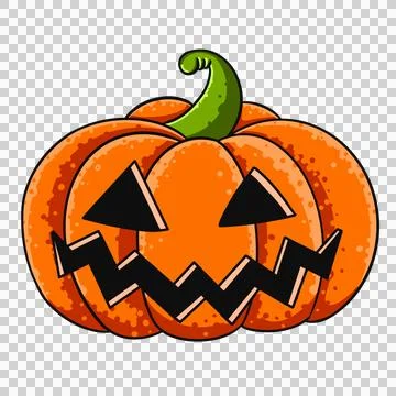 Spooky pumpkin fruit icon. Stock Illustration