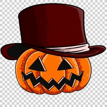 Spooky pumpkin fruit icon. Stock Illustration