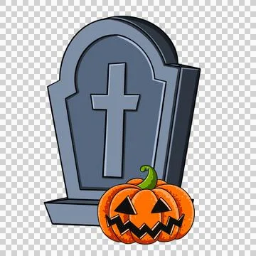 Spooky pumpkin fruit icon. Stock Illustration