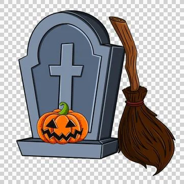 Spooky pumpkin fruit icon. Stock Illustration