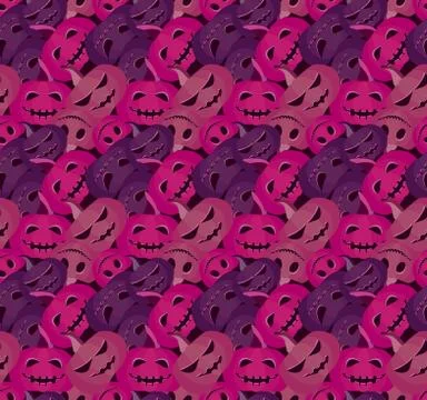 Spooky pumpkins seamless pattern. Jack-o-lantern. Halloween festive Stock-Illustration