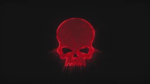Spooky Red Skull Head Background Stock Footage 278398315