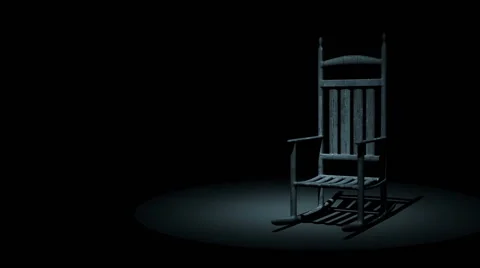 Spooky Rocking Chair on Dark Background Stock Footage